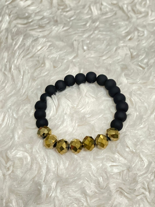 Gold and black accent  chunky bracelet