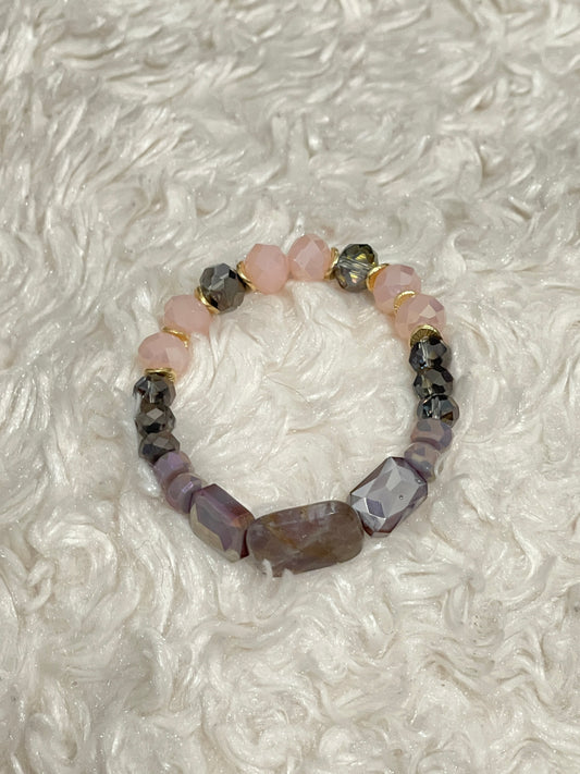 Amethyst accent  chunky bracelet