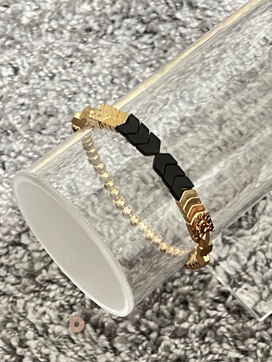 Black & Gold accent bracelet