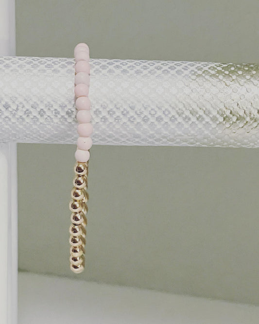 Blush pink and gold accent bracelet