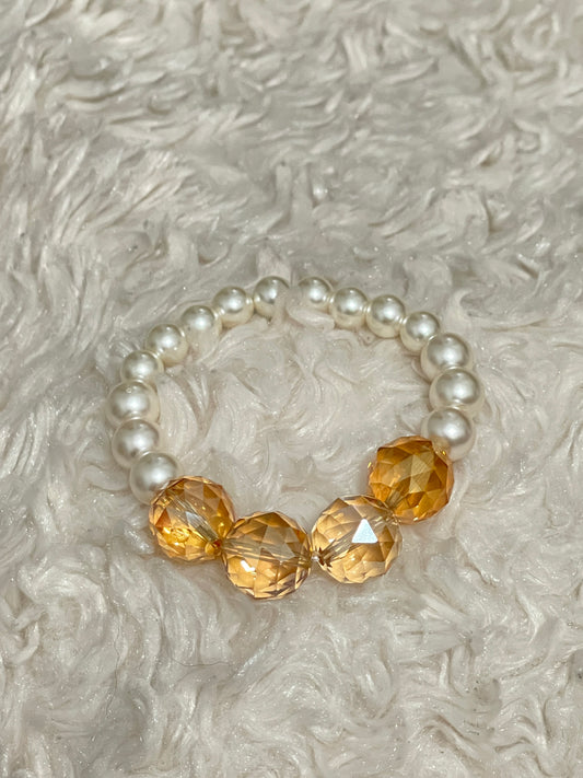 Pearl and Topaz accent  chunky bracelet