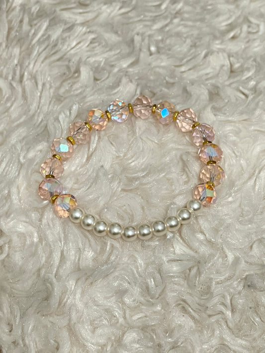 Pearl and Rose accent  chunky bracelet