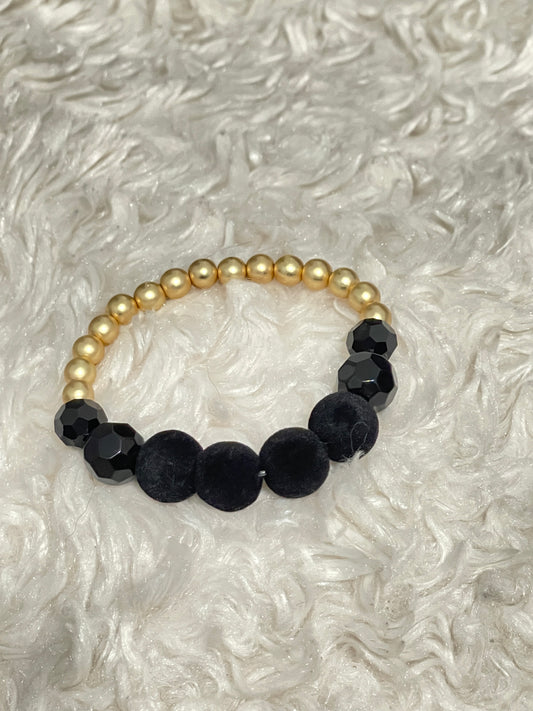 Black velvet chunky bracelet