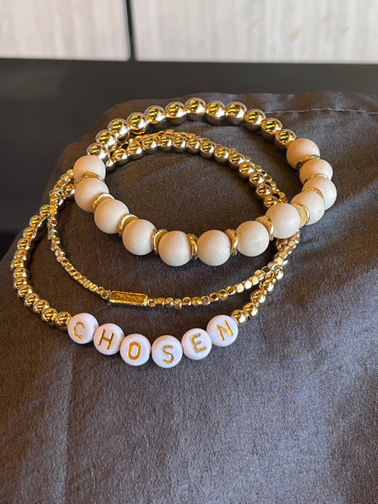 Chosen Cream Bracelet Stack